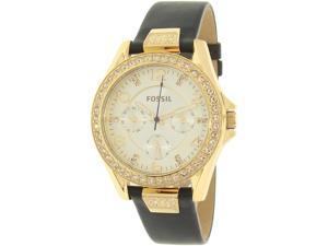 Fossil Women's Riley ES3887 Rose Gold Leather Quartz Watch Fossil Women's Riley ES3887 Rose Gold Leather Quartz Watch