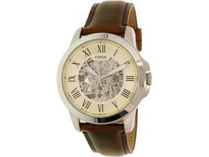 Fossil Men's Grant ME3099 Silver Leather Automatic Watch Fossil Men's Grant ME3099 Silver Leather Automatic Watch
