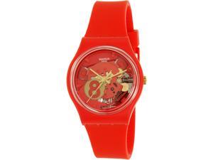 Swatch Boy's Gent GR166 Red Silicone Swiss Quartz Watch Swatch Boy's Gent GR166 Red Silicone Swiss Quartz Watch