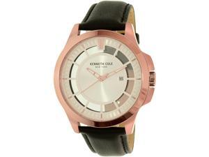 Kenneth Cole Men's New York 10027460 Silver Leather Quartz Watch Kenneth Cole Men's New York 10027460 Silver Leather Quartz Watch