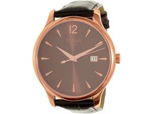 Tissot Men's Tradition T063.610.36.297.00 Brown Leather Swiss Quartz Watch Tissot Men's Tradition T063.610.36.297.00 Brown Leather Swiss Quartz Watch