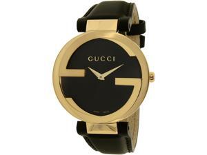 Gucci Women's Interlocking-G YA133326 Black Leather Swiss Quartz Watch Gucci Women's Interlocking-G YA133326 Black Leather Swiss Quartz Watch