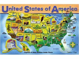 Melissa & Doug: USA Map- Wooden Jigsaw Puzzle Melissa & Doug: USA Map- Wooden Jigsaw Puzzle