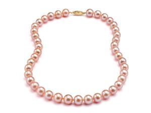 Pink Freshwater 18" Pearl Necklace - 8mm, AAA, 14k Pink Freshwater 18" Pearl Necklace - 8mm, AAA, 14k