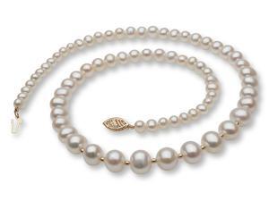 Graduated Pearl Necklace with 14k Gold Enhancers Graduated Pearl Necklace with 14k Gold Enhancers