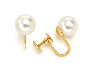 Non-Pierced Akoya Saltwater Pearl Earrings 8mm AA+ Quality Non-Pierced Akoya Saltwater Pearl Earrings 8mm AA+ Quality