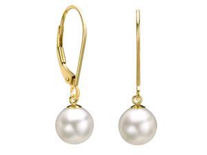 Leverback Dangle Akoya Saltwater Pearl Earrings 8.5mm AAA Quality Leverback Dangle Akoya Saltwater Pearl Earrings 8.5mm AAA Quality