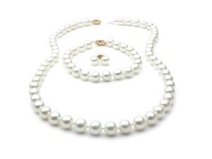 Freshwater Pearl Set - Necklace Bracelet and Earrings 7.5mm AA+ 14k Gold Clasp Freshwater Pearl Set - Necklace Bracelet and Earrings 7.5mm AA+ 14k Gold Clasp