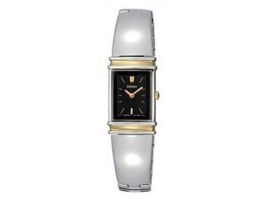 Seiko SUJG10 Women's Black Dial Quartz Two Tone Watch Seiko SUJG10 Women's Black Dial Quartz Two Tone Watch