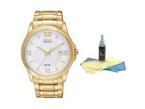Citizen BM7262-57A Men's White Dial Gold Tone Stainless Steel Bracelet Watch wit Citizen BM7262-57A Men's White Dial Gold Tone Stainless Steel Bracelet Watch wit