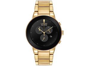 Citizen AT2242-55E Men's Axiom Eco-Drive Black Dial Gold Plated Steel Bracelet C Citizen AT2242-55E Men's Axiom Eco-Drive Black Dial Gold Plated Steel Bracelet C
