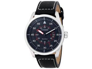 Citizen AW1361-01E Men's Avion Eco-Drive Black Dial Black Leather Strap Watch Citizen AW1361-01E Men's Avion Eco-Drive Black Dial Black Leather Strap Watch
