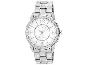 Citizen FE7000-58A Women's Eco-Drive White Dial Steel Bracelet Crystal Watch Citizen FE7000-58A Women's Eco-Drive White Dial Steel Bracelet Crystal Watch