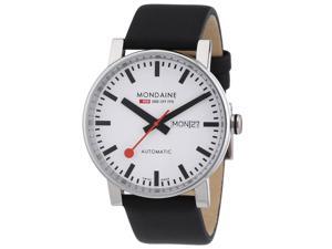 Mondaine A132.30348.11SBB Men's Evo Big White Dial Black Leather Strap Automatic Mondaine A132.30348.11SBB Men's Evo Big White Dial Black Leather Strap Automatic