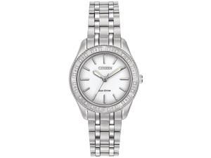 Citizen EM0240-56A Women's Carina Diamond Bezel White Dial Steel Bracelet Watch Citizen EM0240-56A Women's Carina Diamond Bezel White Dial Steel Bracelet Watch