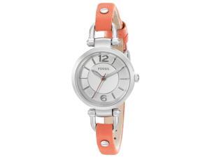 Fossil ES3742 Women's Georgia White Dial Coral Leather Strap Watch Fossil ES3742 Women's Georgia White Dial Coral Leather Strap Watch