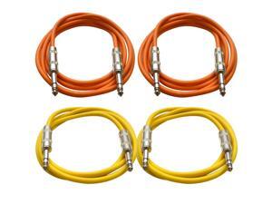 SEISMIC AUDIO - SATRX-6 - 4 Pack of 6' 1/4" TRS to 1/4" TRS Patch Cables - Balanced - 6 Foot Patch Cord - Orange and Yellow SEISMIC AUDIO - SATRX-6 - 4 Pack of 6' 1/4" TRS to 1/4" TRS Patch Cables - Balanced - 6 Foot Patch Cord - Orange and Yellow