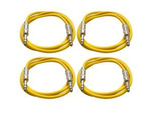 SEISMIC AUDIO - SATRX-6 - 4 Pack of 6' 1/4" TRS to 1/4" TRS Patch Cables - Balanced - 6 Foot Patch Cord - Yellow and Yellow SEISMIC AUDIO - SATRX-6 - 4 Pack of 6' 1/4" TRS to 1/4" TRS Patch Cables - Balanced - 6 Foot Patch Cord - Yellow and Yellow