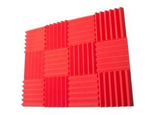 Seismic Audio - SA-FMDM2-Red-12Pack - 12 Pack of 2 Inch Red Studio Acoustic Foam Sheets - Noise Cancelling Foam Wedge Tiles Seismic Audio - SA-FMDM2-Red-12Pack - 12 Pack of 2 Inch Red Studio Acoustic Foam Sheets - Noise Cancelling Foam Wedge Tiles