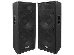 Seismic Audio - FL-155PC - Pair of Dual Premium 15" PA/DJ Speaker Cabinets with Titanium Horns - Wheel Kits and Rear Handles - 800 Watts RMS per Cabinet Seismic Audio - FL-155PC - Pair of Dual Premium 15" PA/DJ Speaker Cabinets with Titanium Horns - Wheel Kits and Rear Handles - 800 Watts RMS per Cabinet