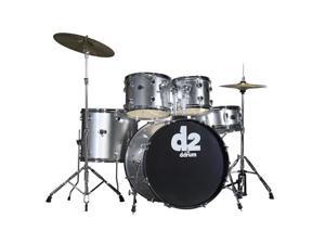ddrum D2 5pc Drum Set with Hdwr & Cyms - Metallic Silver ddrum D2 5pc Drum Set with Hdwr & Cyms - Metallic Silver