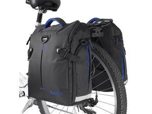 BV Bike Panniers (Pair), Large Capacity, 14 L (each pannier), Black with Detachable Shoulder Straps and All Weather Rain Covers BV Bike Panniers (Pair), Large Capacity, 14 L (each pannier), Black with Detachable Shoulder Straps and All Weather Rain Covers