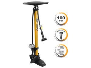 BV Bicycle Steel Floor Pump With Gauge, 160 psi, Reversible Presta and Schrader, Easy To Read Gauge BV Bicycle Steel Floor Pump With Gauge, 160 psi, Reversible Presta and Schrader, Easy To Read Gauge