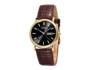 Citizen Eco Drive Black Dial Gold-tone Steel Brown Leather Mens Watch BM8242-08E Citizen Eco Drive Black Dial Gold-tone Steel Brown Leather Mens Watch BM8242-08E