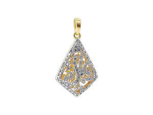 18K Gold Over Sterling Silver Snowflake Designer Pendant 18K Gold Over Sterling Silver Snowflake Designer Pendant
