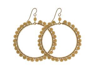 Circle Brazilian Czech Seed Beads French Wire Hook Dangle Earrings Circle Brazilian Czech Seed Beads French Wire Hook Dangle Earrings