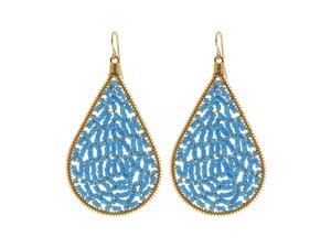 Teardrop Shape Brazilian Czech Seed Baby Blue Beads French Wire Hook Dangle Earrings Teardrop Shape Brazilian Czech Seed Baby Blue Beads French Wire Hook Dangle Earrings