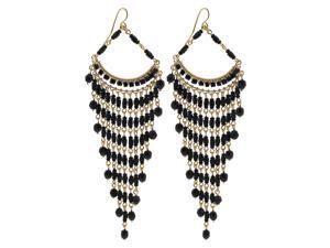 Brazilian Chandelier Fashion Earrings Made with Black Czech Seed Beads French Wire Hook Brazilian Chandelier Fashion Earrings Made with Black Czech Seed Beads French Wire Hook