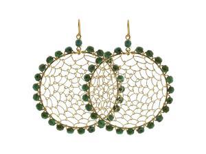 Circle Brazilian Czech Seed Natural Green Beads French Wire Hook Dangle Earrings Circle Brazilian Czech Seed Natural Green Beads French Wire Hook Dangle Earrings