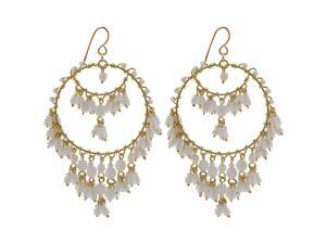 Brazilian Chandelier Fashion Earrings Made with White Czech Seed Beads French Wire Hook Brazilian Chandelier Fashion Earrings Made with White Czech Seed Beads French Wire Hook