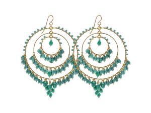 Brazilian Chandelier Fashion Earrings Made with Turquoise Green and Blue Czech Seed Beads French Hook Brazilian Chandelier Fashion Earrings Made with Turquoise Green and Blue Czech Seed Beads French Hook