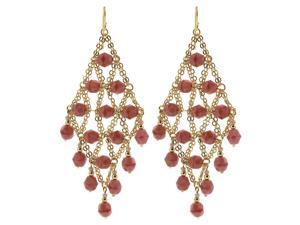 Brazilian Chandelier Fashion Earrings Made with Coral Czech Seed Beads French Wire Hook Brazilian Chandelier Fashion Earrings Made with Coral Czech Seed Beads French Wire Hook