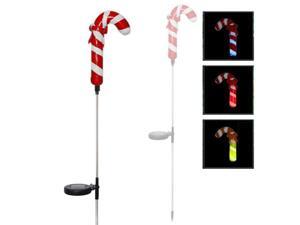 Solar Powered LED Color Changing Christmas Lighting Yard Stick- Candy Cane (Single Item) Solar Powered LED Color Changing Christmas Lighting Yard Stick- Candy Cane (Single Item)