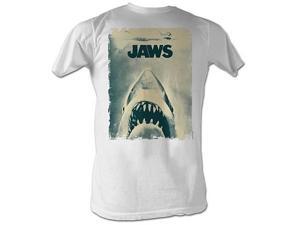 Jaws Distressed Poster White T-Shirt Jaws Distressed Poster White T-Shirt