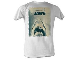 Jaws Distressed Poster White T-Shirt Jaws Distressed Poster White T-Shirt