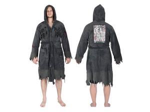 The Walking Dead Do Not Open Hooded Fleece Bathrobe The Walking Dead Do Not Open Hooded Fleece Bathrobe