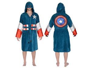 Captain America Hooded Cotton Bathrobe Captain America Hooded Cotton Bathrobe