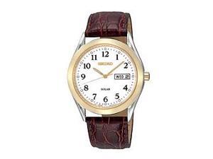Seiko Leather Strap White Dial Men's Watch #SNE056 Seiko Leather Strap White Dial Men's Watch #SNE056