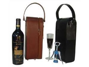 Black Leather Single Wine Case Holder (#21-02) Black Leather Single Wine Case Holder (#21-02)