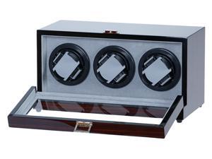 Triple Watch Winder Ebony Wood w/Digital LCD Display Powered w/Mabuchi Motors Triple Watch Winder Ebony Wood w/Digital LCD Display Powered w/Mabuchi Motors