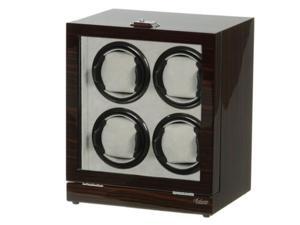 Four Watch Winder Ebony Wood w/LCD Display Four Watch Winder Ebony Wood w/LCD Display
