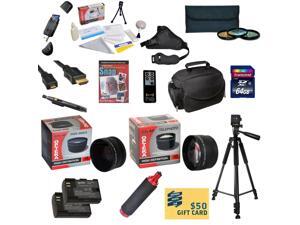 Ultimate Kit for Canon 6D 60D 70D & 5D Mark III Includes 64GB SDXC Card + 2 Batteries + Charger + 0.43x + 2.2x Lens + 3 Piece Filters + Gadget Bag +Tripod + Cleaning Kit + DVD + $50 Gift Card + More Ultimate Kit for Canon 6D 60D 70D & 5D Mark III Includes 64GB SDXC Card + 2 Batteries + Charger + 0.43x + 2.2x Lens + 3 Piece Filters + Gadget Bag +Tripod + Cleaning Kit + DVD + $50 Gift Card + More