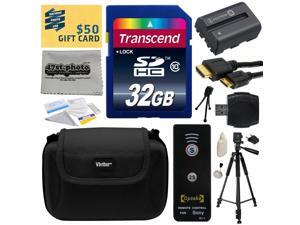 Must Have Kit for Sony Alpha DSLR Digital Camera includes 16GB SDHC Memory Card, NP-FH50 Battery, Tripod, Carrying Case, Wireless Shutter, HDMI Mini Cable, SD Card Reader, Cleaning Kit, $50 Gift Card Must Have Kit for Sony Alpha DSLR Digital Camera includes 16GB SDHC Memory Card, NP-FH50 Battery, Tripod, Carrying Case, Wireless Shutter, HDMI Mini Cable, SD Card Reader, Cleaning Kit, $50 Gift Card