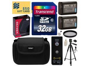 Beginner's Kit for Sony includes 32GB SDHC Memory Card, 2 NP-FW50 Battery, Charger with Car and European Adapter, Tripod, Case, Wireless Shutter, UV Filter, Ring Adapter, Cleaning Kit, $50 Gift Card Beginner's Kit for Sony includes 32GB SDHC Memory Card, 2 NP-FW50 Battery, Charger with Car and European Adapter, Tripod, Case, Wireless Shutter, UV Filter, Ring Adapter, Cleaning Kit, $50 Gift Card