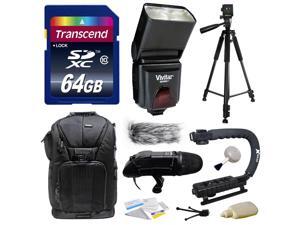 Ultimate Kit includes Transcend 64GB Memory Card, Vivitar DF-293 Shoe Mount Flash for Sony (VIVDF293S), Tripod, Backpack, Microphone, Cleaning Kit for Sony NEX, Alpha, Cybershot, SLT Series Ultimate Kit includes Transcend 64GB Memory Card, Vivitar DF-293 Shoe Mount Flash for Sony (VIVDF293S), Tripod, Backpack, Microphone, Cleaning Kit for Sony NEX, Alpha, Cybershot, SLT Series