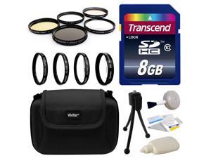 8GB Kit for Sony includes Transcend 8GB Memory Card, Deluxe Hard Shell Carrying Case, 4 Piece Close Up Macro Filter Kit, 5 Piece Professional Filters Set, DSLR Digital Camera Cleaning Set 8GB Kit for Sony includes Transcend 8GB Memory Card, Deluxe Hard Shell Carrying Case, 4 Piece Close Up Macro Filter Kit, 5 Piece Professional Filters Set, DSLR Digital Camera Cleaning Set